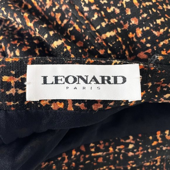 Leonard Paris Skirt Abstract Print Pleated High Waist Wool Blend - Picture 8 of 8